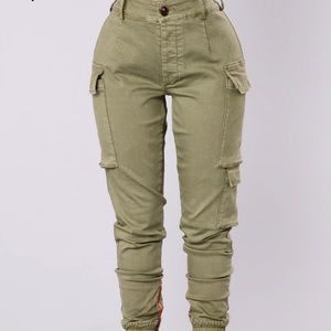 Fashion Nova Kalley Cargo Pants Olive